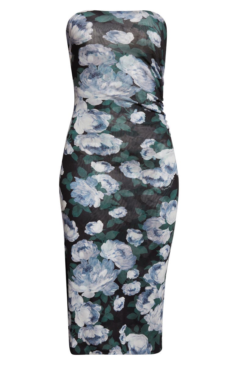 Stella McCartney Bunch of Roses Strapless Mesh Dress, Alternate, color, Multicolor