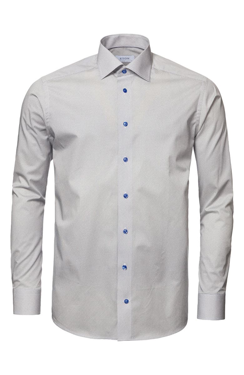 Eton Contemporary Medallion Print Cotton Dress Shirt, Alternate, color,