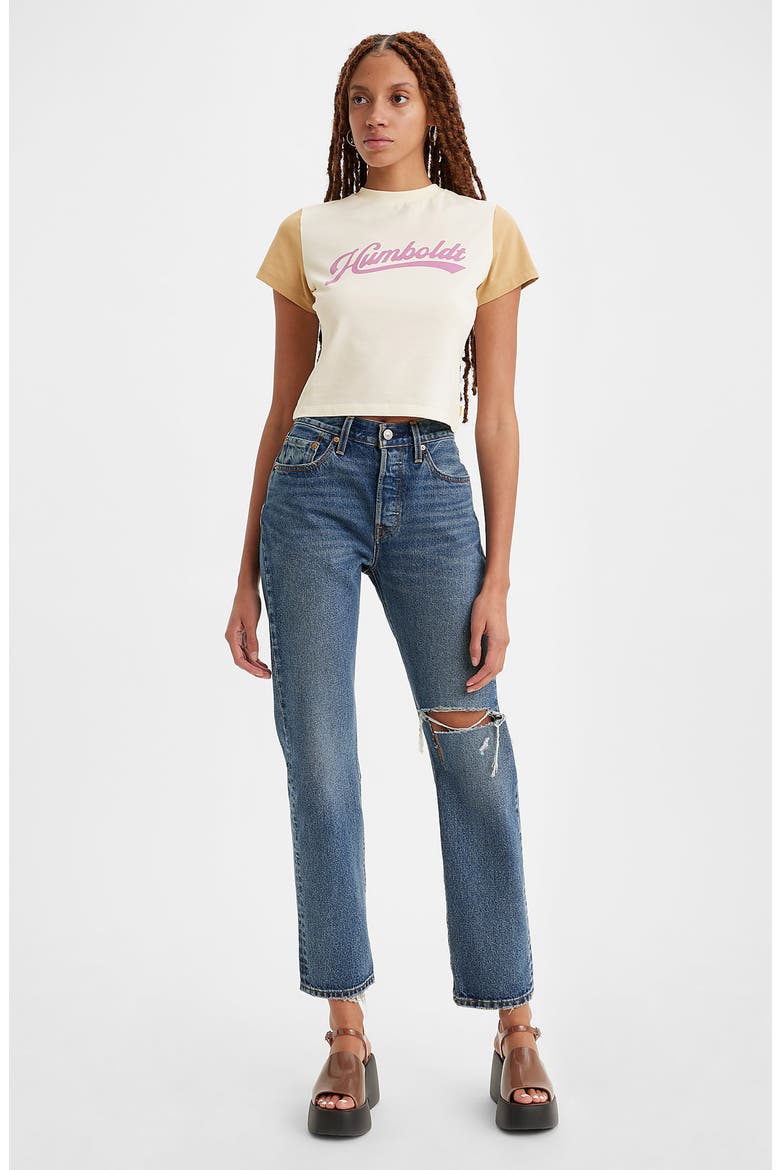 501® Ripped High Waist Straight Leg Jeans, Alternate, color, MYSTICAL MAGIC