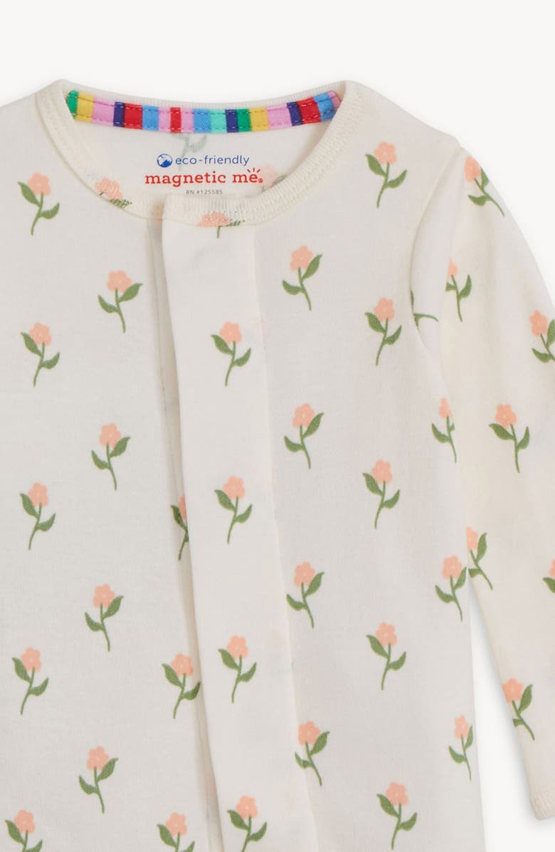 Magnetic Me Floral Chicken Tender Magnetic Convertible Footie, Alternate, color, Beige