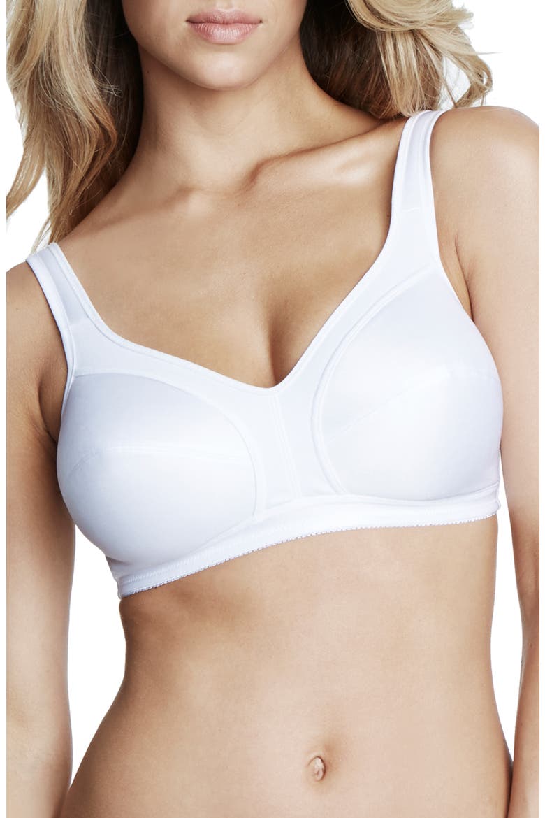 Isabella Everyday Wire Free Cotton Lined Bra, Main, color, WHITE
