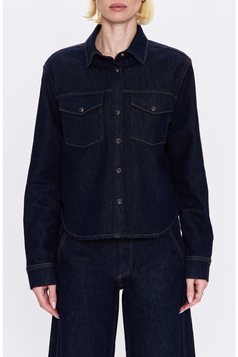 Thea Denim Shirt Jacket, Main, color, NIGHTFALL