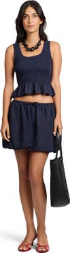 Onia Air Linen Bubble Mini Skirt