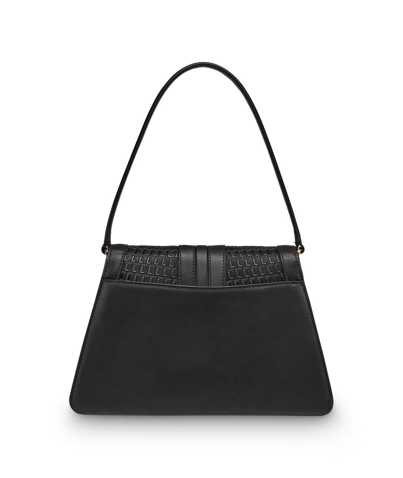 KARL LAGERFELD PARIS Mercerie Shoulder, Alternate, color, Black/Gold