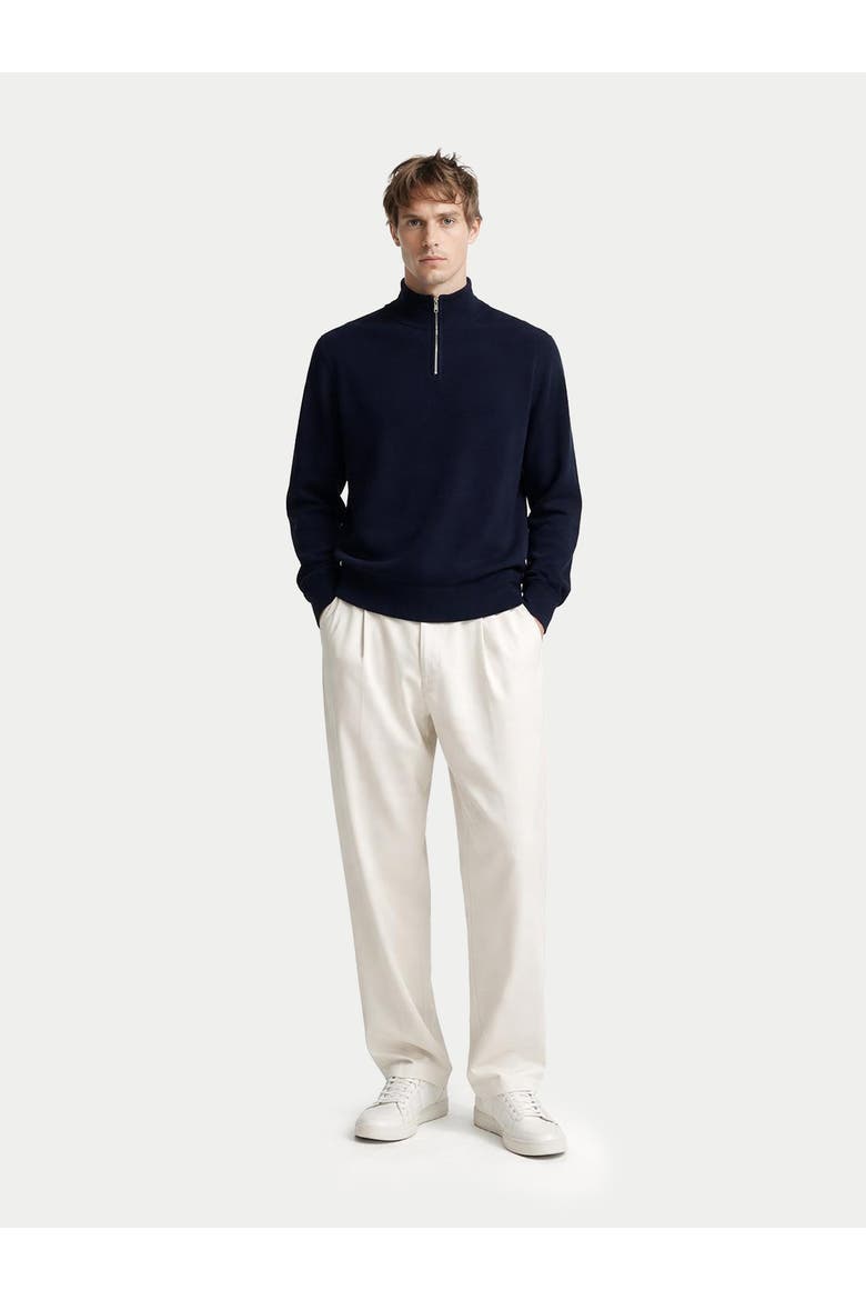 Timeless Half-Zip Cashmere Sweater, Alternate, color, navy blazer