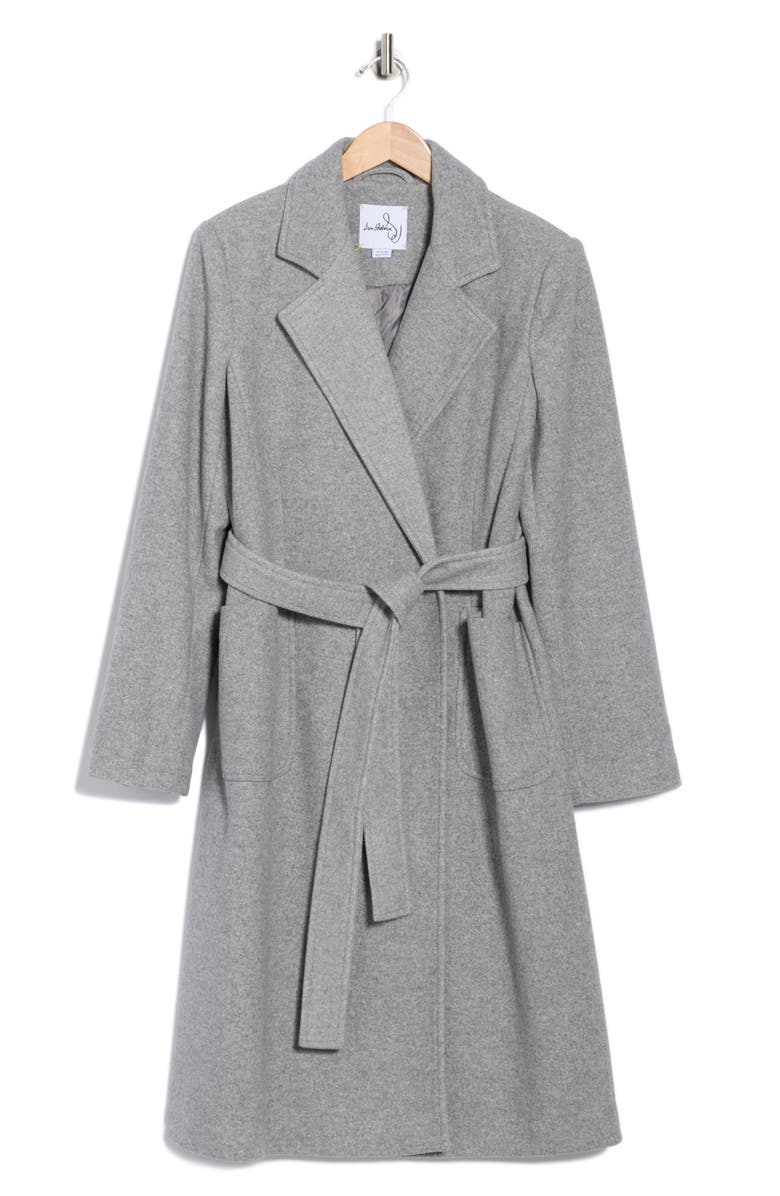 Sam Edelman Patch Pocket Wrap Coat, Alternate, color, Feather Grey