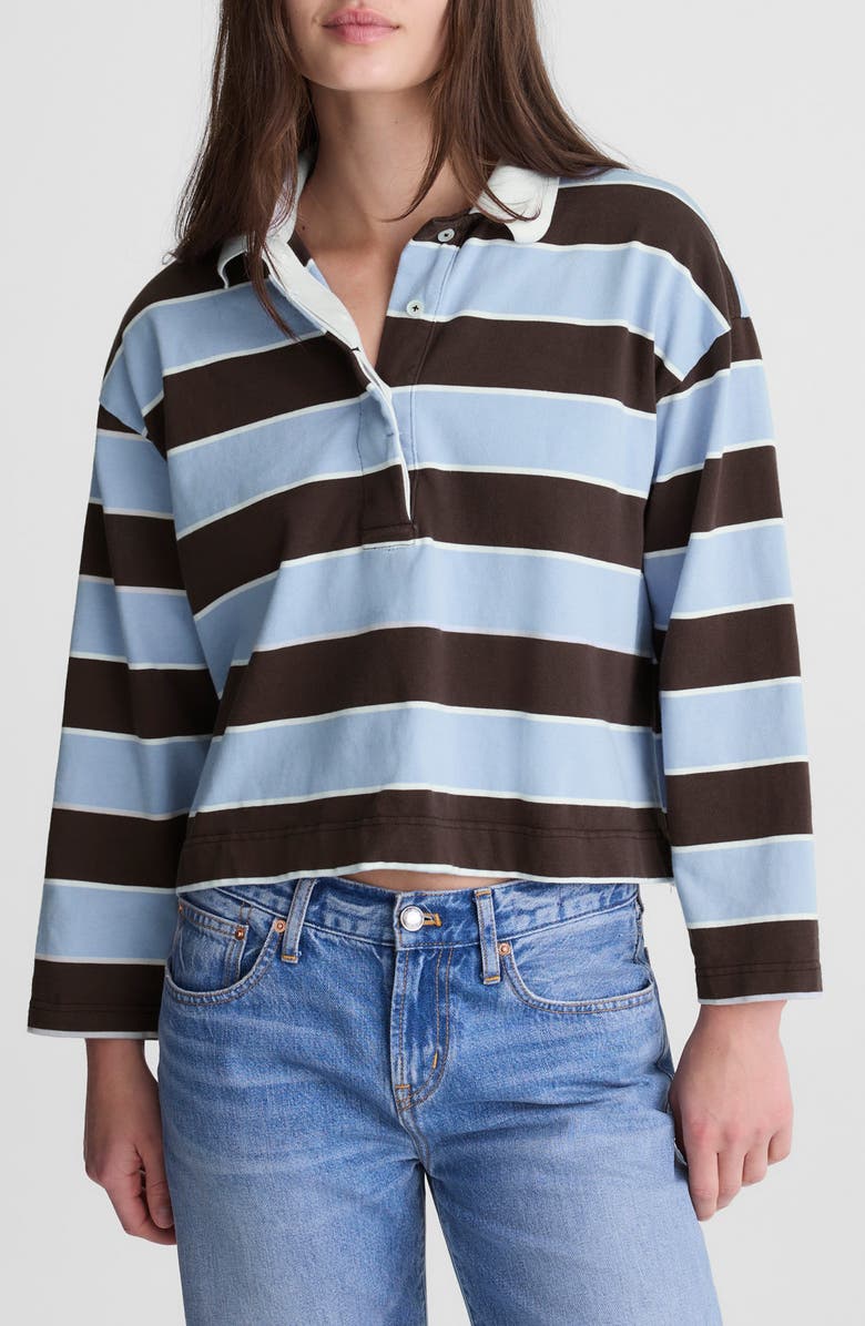 Madewell Rugby Polo Shirt, Main, color, Tranquil Blue