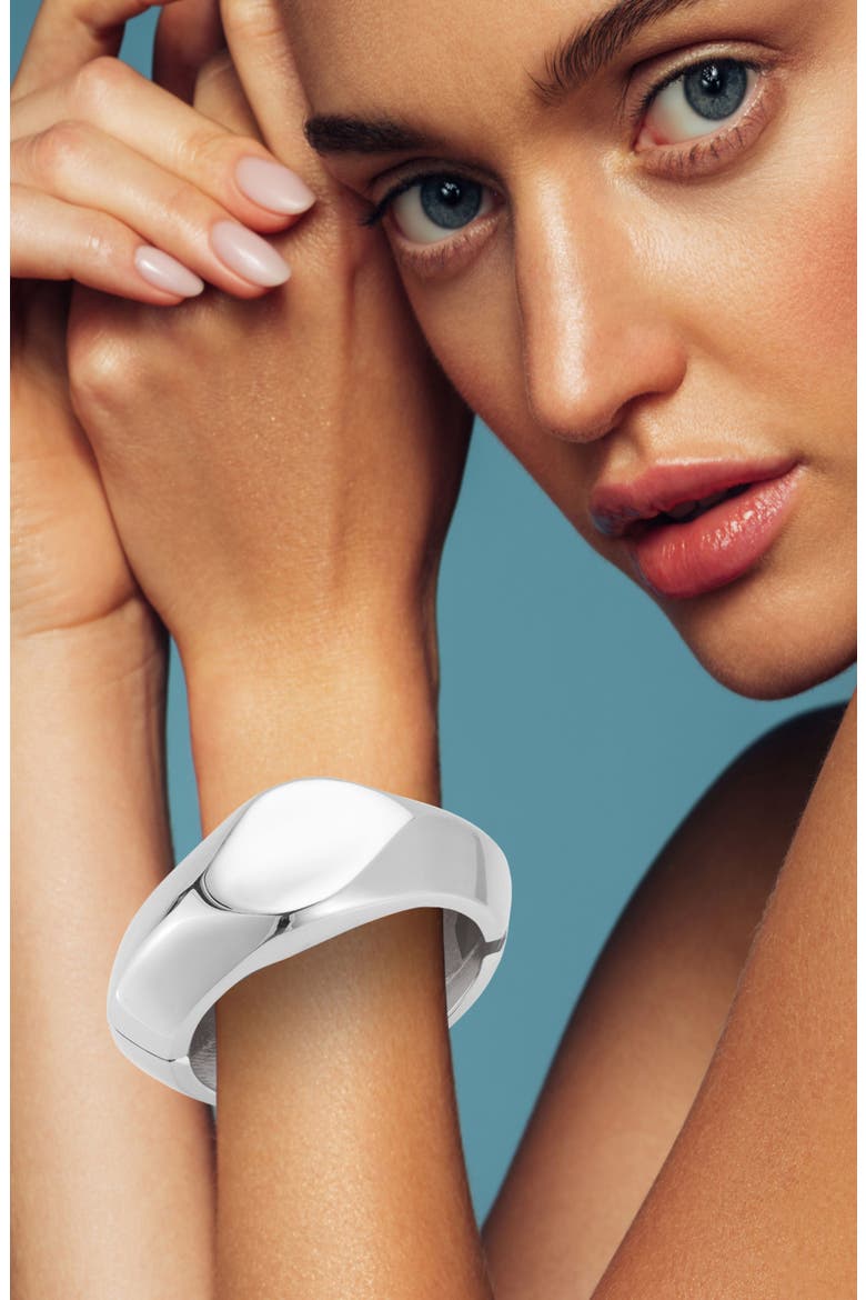 Chunky Bangle Bracelet, Alternate, color, SILVER
