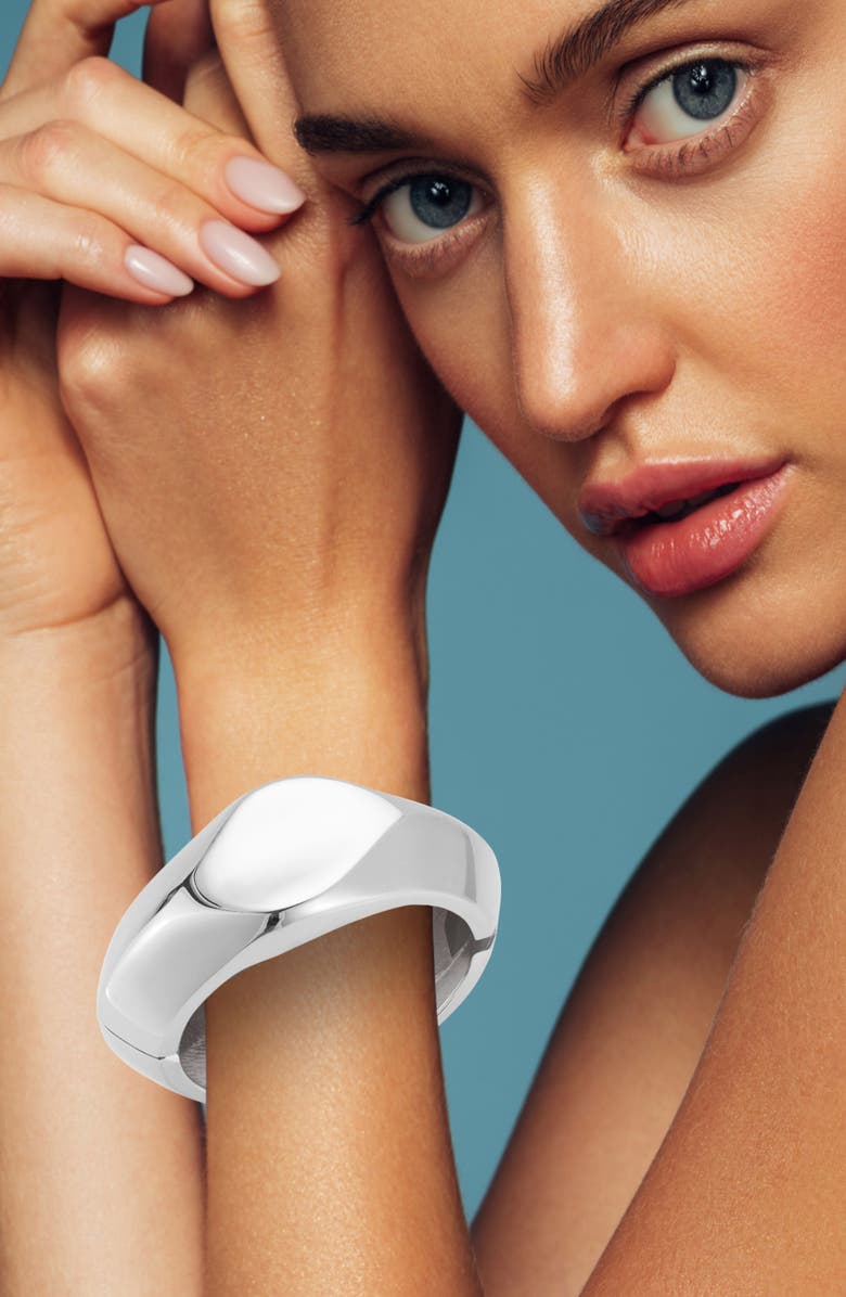 GLAZE JEWELRY Chunky Bangle Bracelet, Alternate, color, Silver