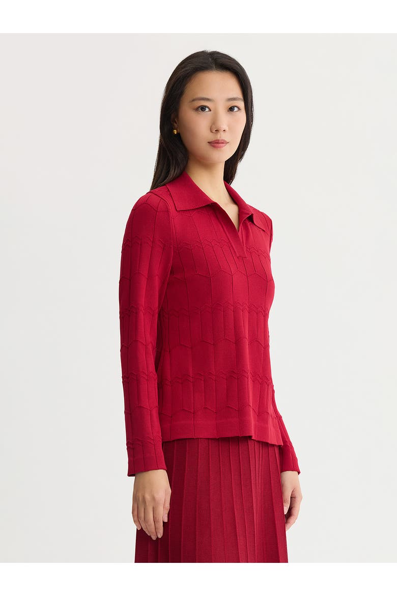 Textured Soft Knit Top, Alternate, color, Scarlet Red