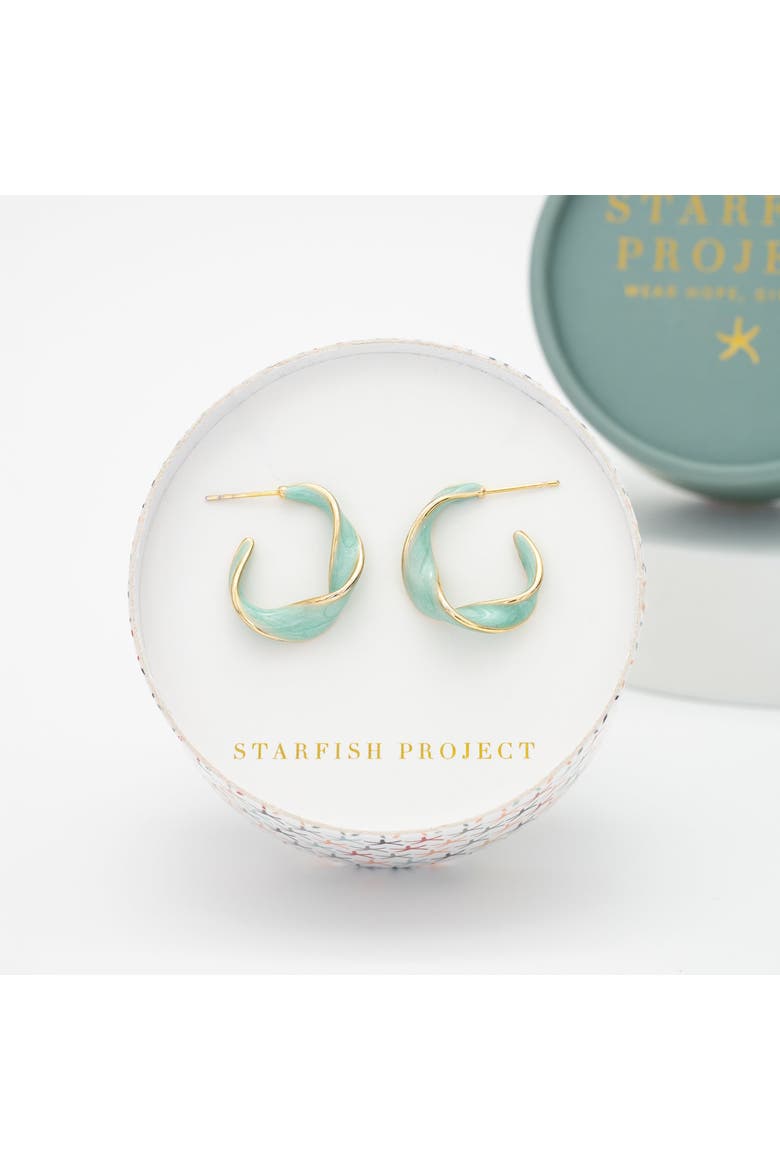 With a Twist Hoops in Mint, Alternate, color, Mint