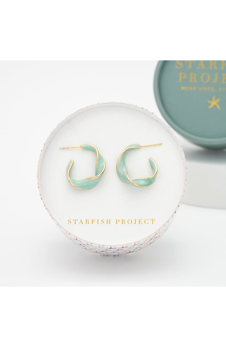 Starfish Project With a Twist Hoops in Mint, Alternate, color, Mint