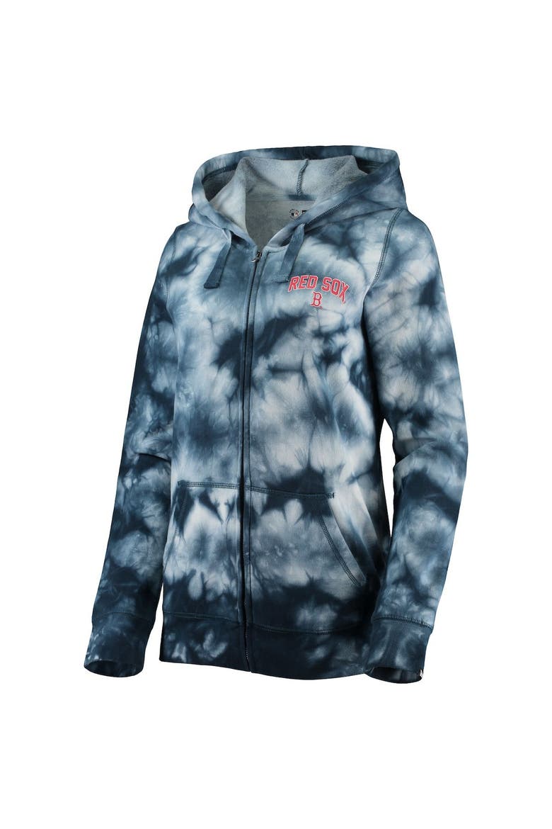 Women's New Era Navy Boston Red Sox Tie-Dye Full-Zip Hoodie, Alternate, color, Navy