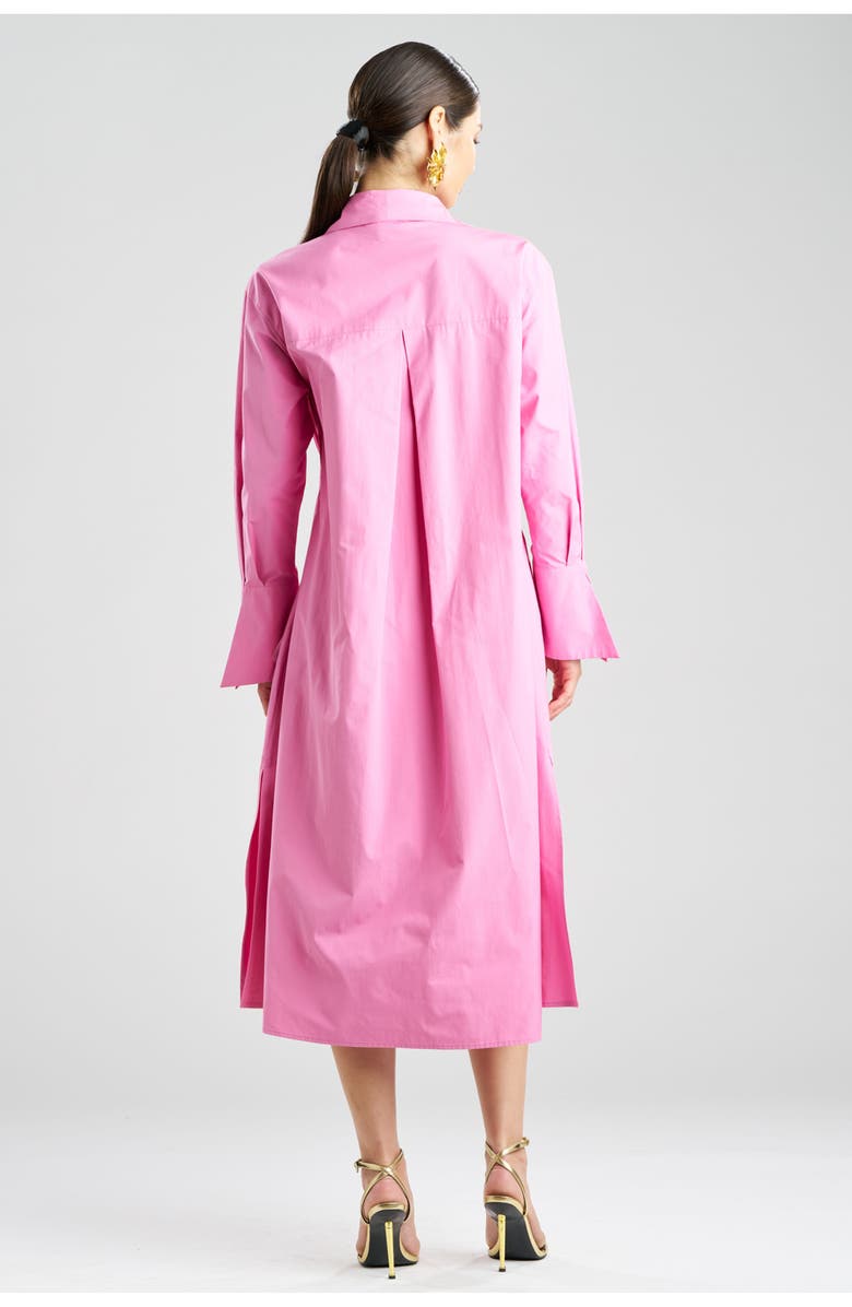 Natori Tech Cotton Taffeta Tunnel Belt Trapeze Dress, Alternate, color, Fresh Pink