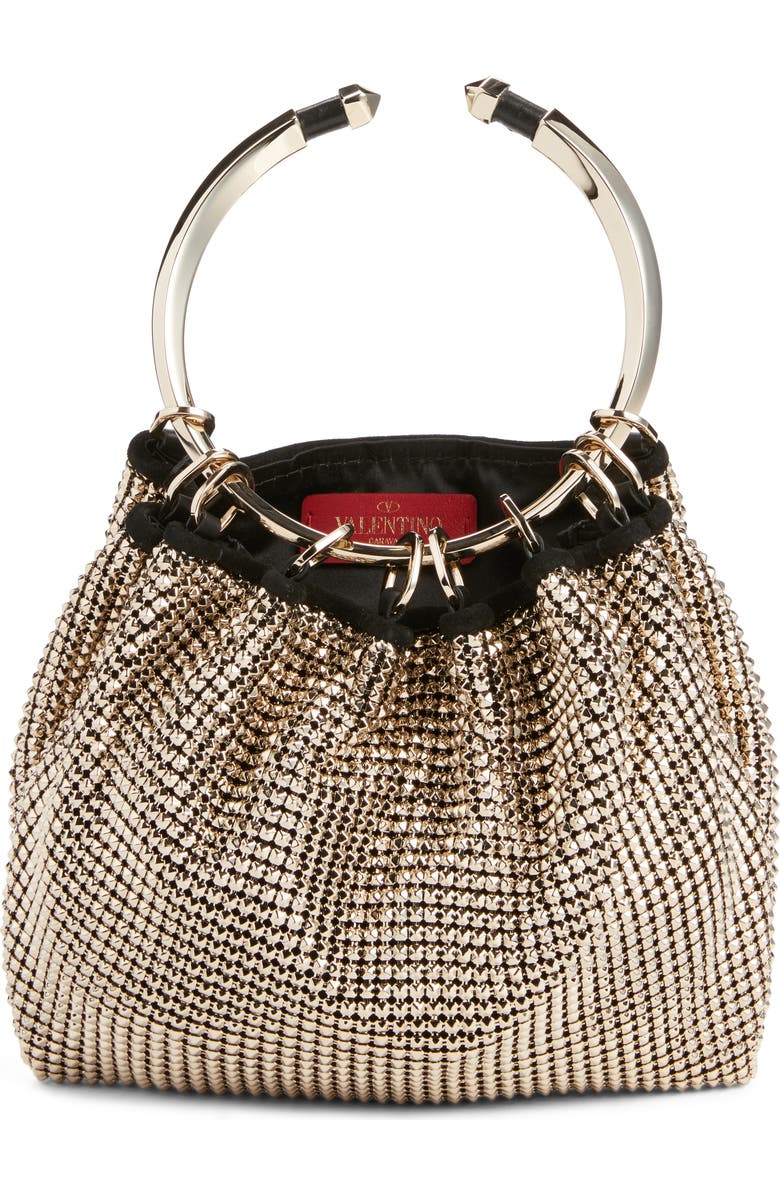 Valentino Garavani Ring Mesh Clutch, Main, color,