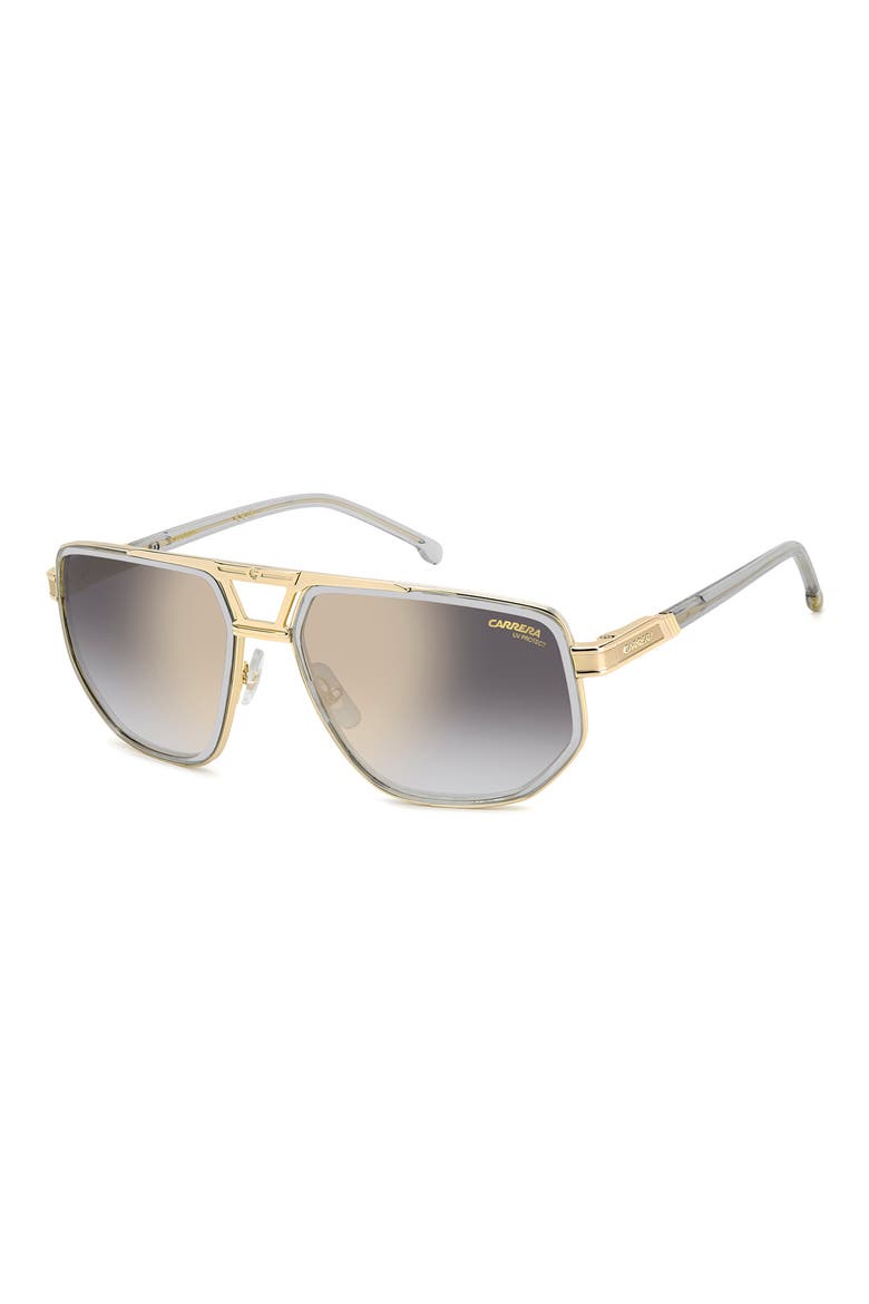 61mm Gradient Geometric Square Sunglasses, Alternate, color, GREY/ GREY SF GD SP