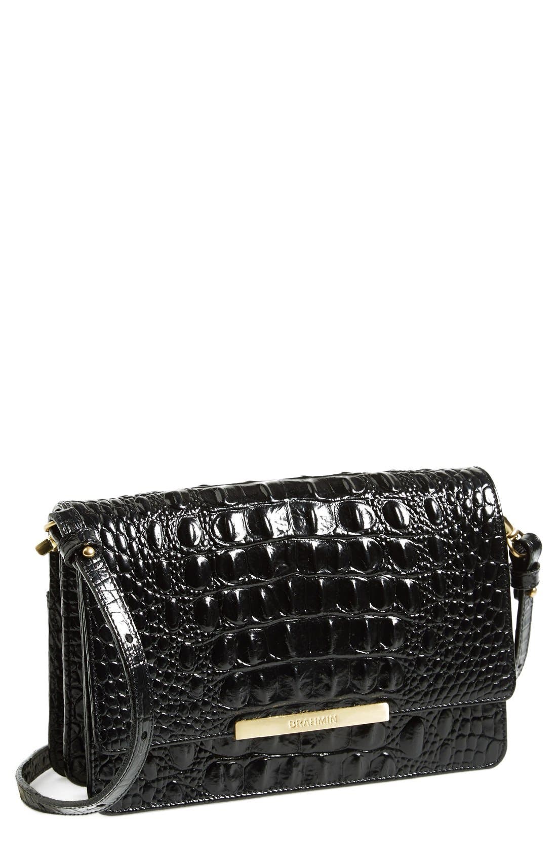 'Camden' Leather Crossbody Bag, Main, color, ONYX