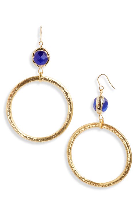 Crystal Drop Hoop Earrings