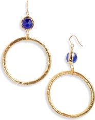 Karine Sultan Crystal Drop Hoop Earrings