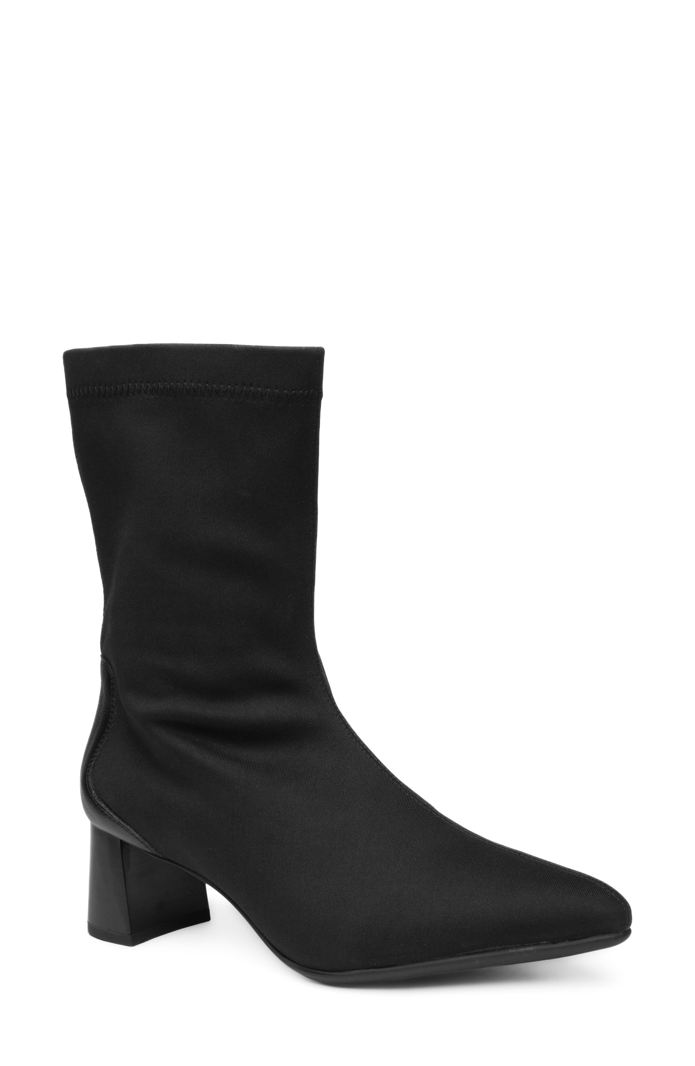Arbor Pointed Toe Bootie, Main, color, BLACK