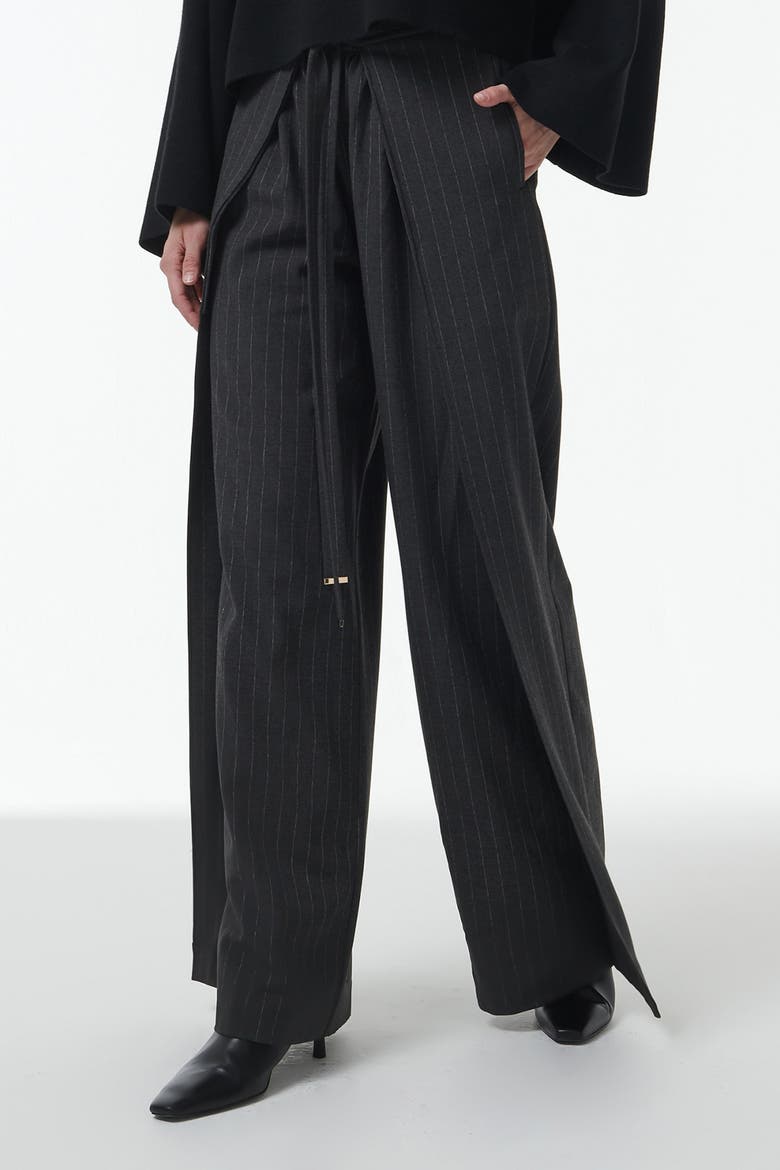 Wide-Leg Trousers, Alternate, color, Grey