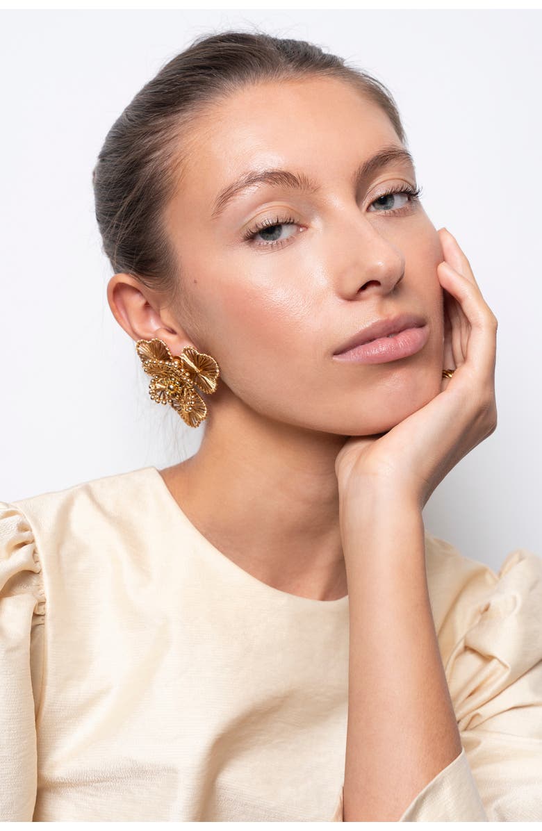 LOTT.gioielli CE SI Flower Earring L - Gold, Alternate, color, Gold