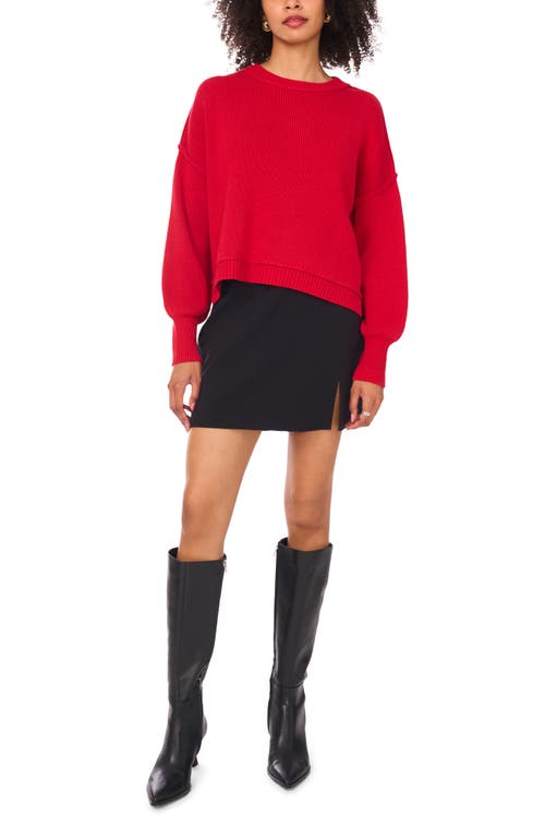 1.state Relaxed Crewneck Sweater In Red