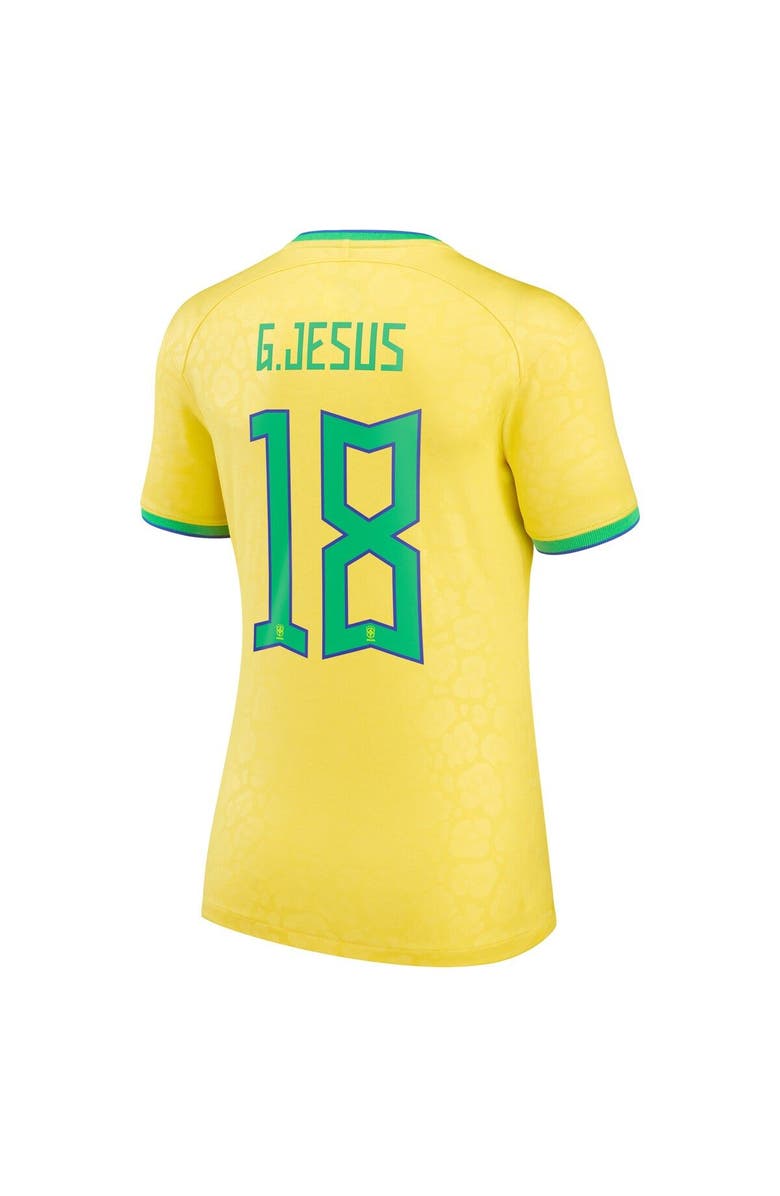 Nike Women's Nike Gabriel Jesus Yellow Brazil National Team 2022/23 Replica Home Jersey, Alternate, color, 