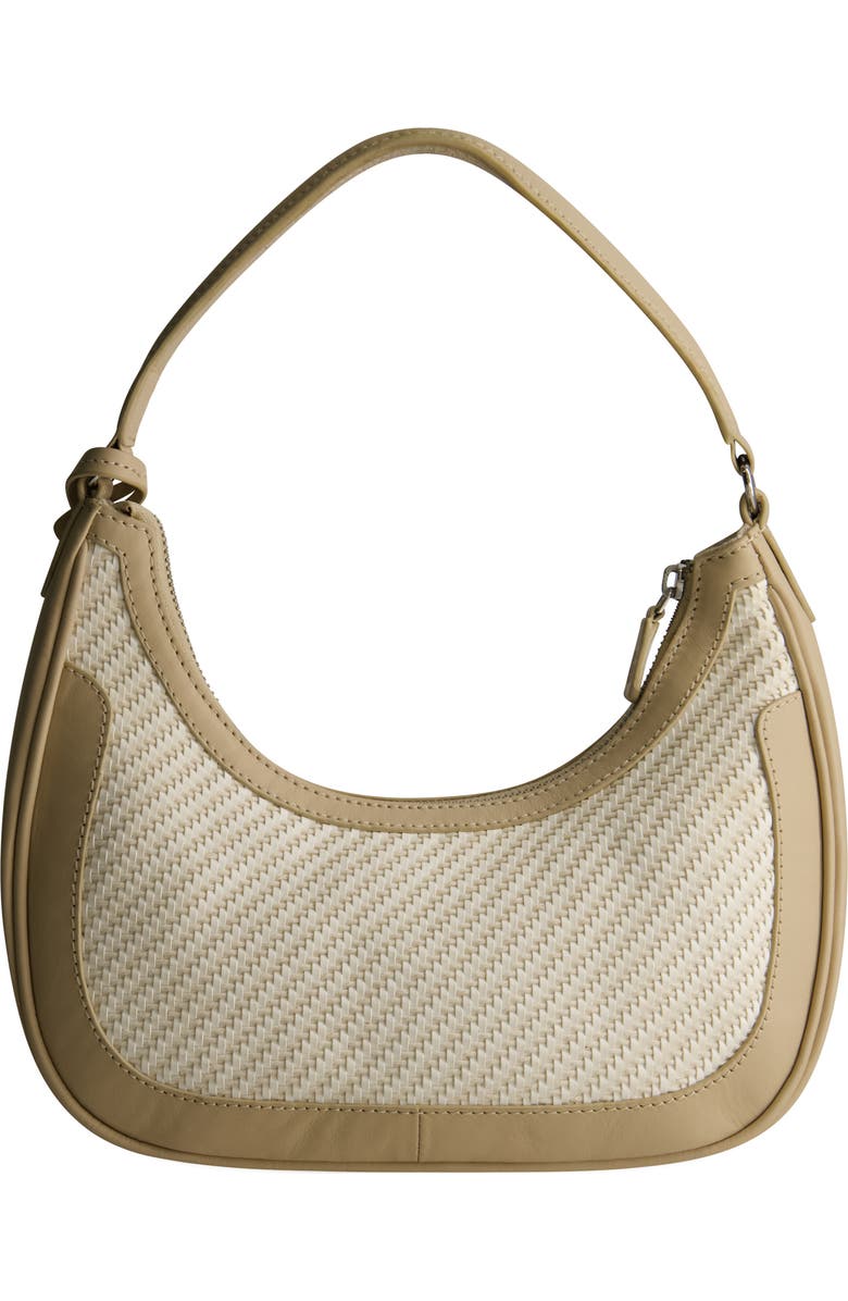 Tommy Bahama Soft Woven Zip-Top Hobo, Alternate, color, Tan/White