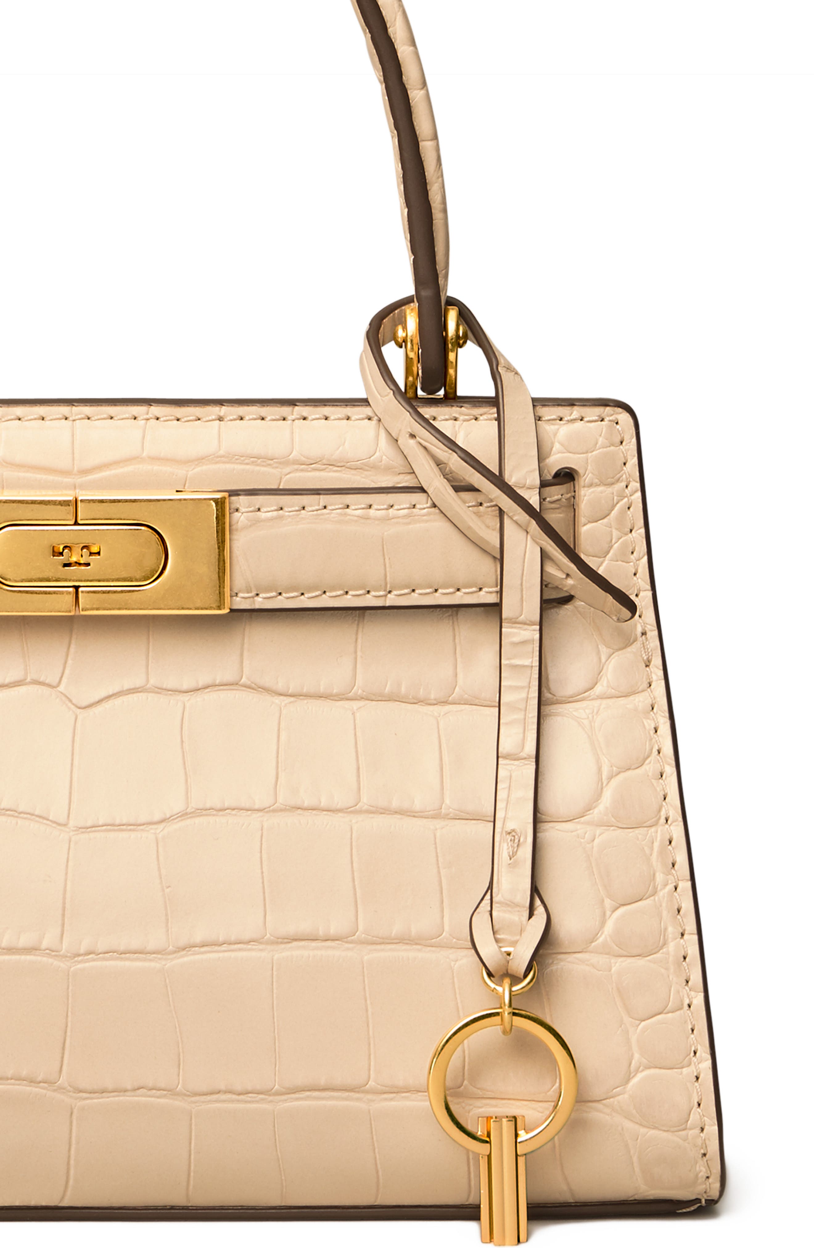 Tory Burch Lee Radziwill Croc Embossed Leather Tote, Alternate, color, 
