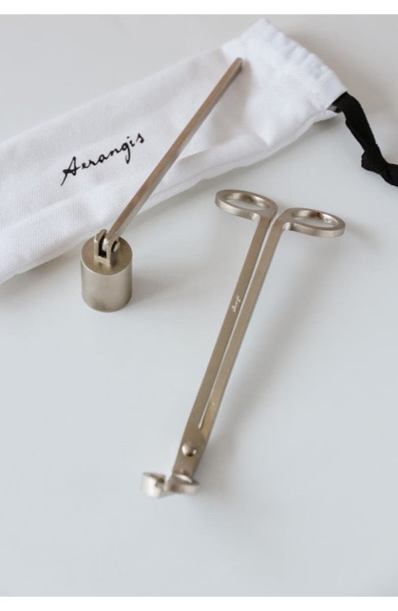 Aerangis Signature Stainless Steel Candle Care Set, Main, color, Silver