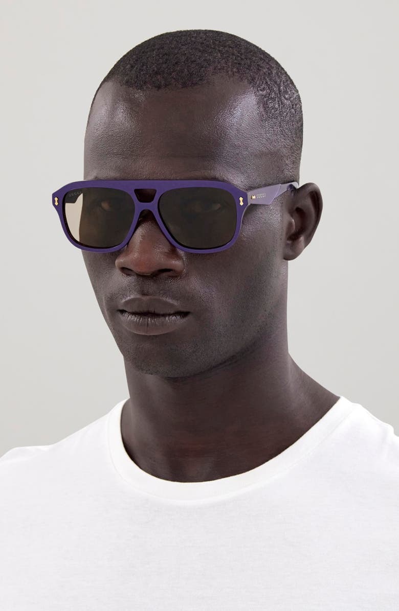 Gucci 57mm Aviator Sunglasses, Alternate, color, 