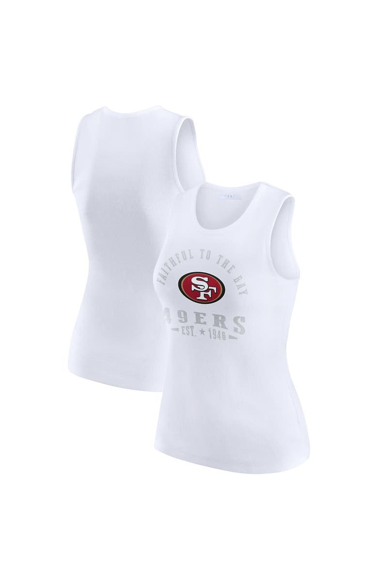 WEAR by Erin Andrews Women's WEAR by Erin Andrews  White San Francisco 49ers Ribbed Graphic Tank Top, Alternate, color, 