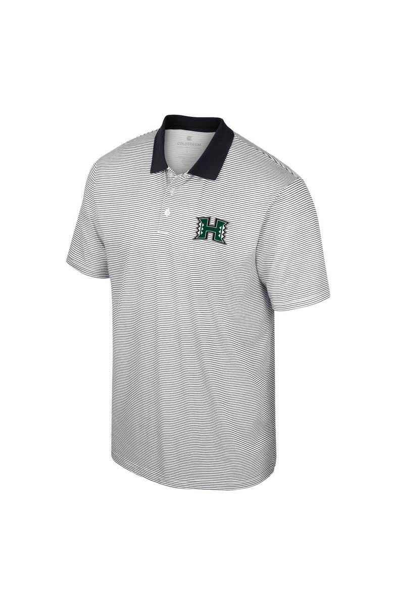 COLOSSEUM Men's Colosseum White Hawaii Athletics Print Stripe Polo, Alternate, color, White