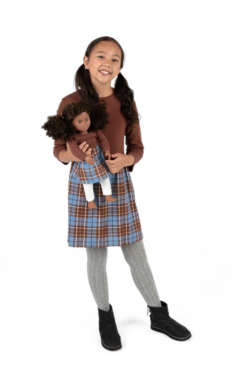 Girls Skirt Dress with Matching Doll Dress, 100% Cotton