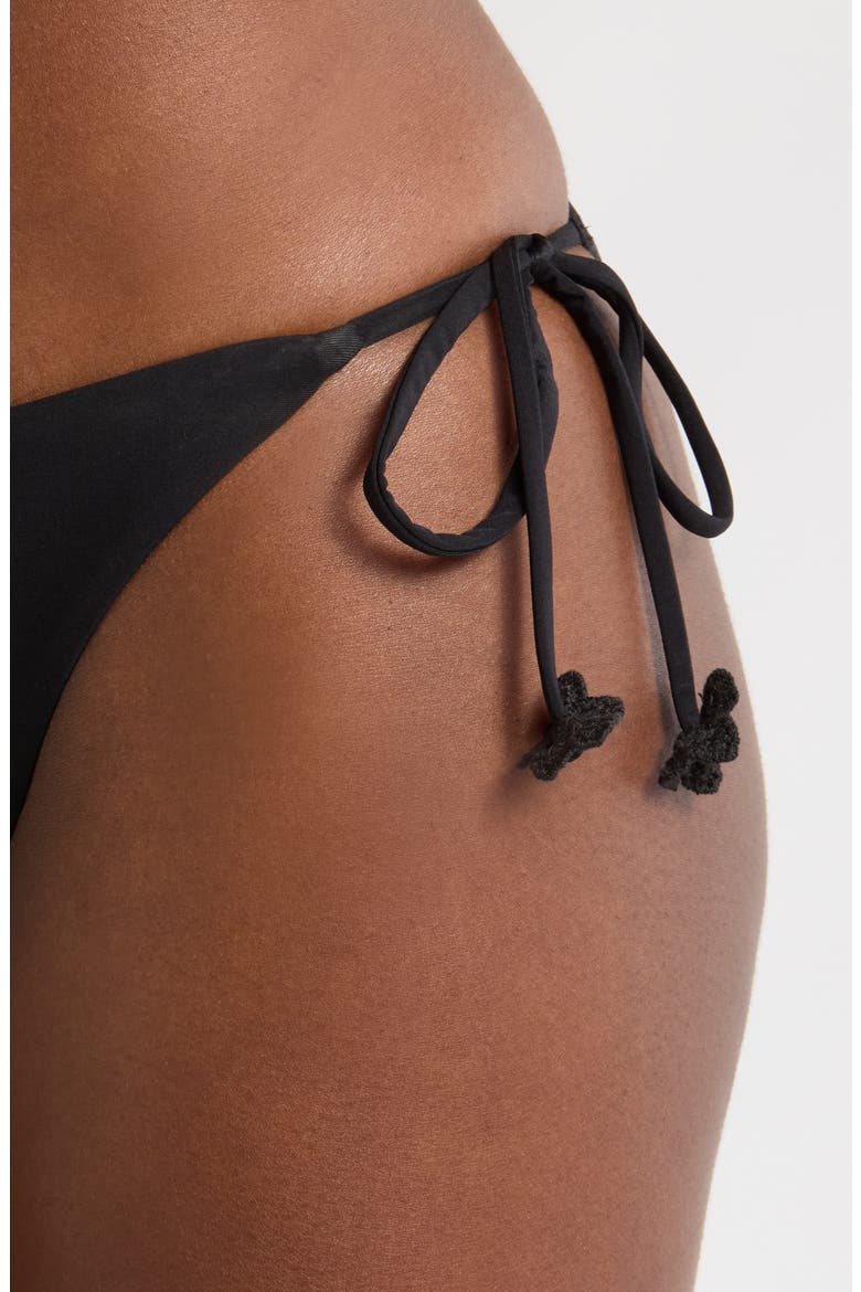 Ruched Bikini Bottoms, Alternate, color, JET BLACK