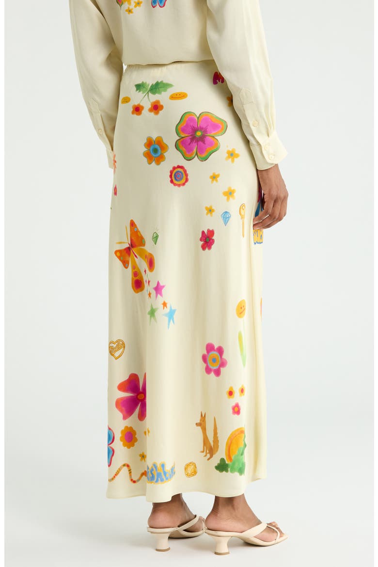 The Slip Through Your Fingers Satin Bias Skirt, Alternate, color, MYSTICAL GARDEN