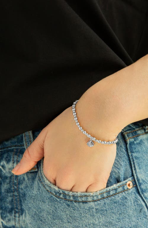 Marlyn Schiff Clam Shell Charm Ball Stretch Bracelet