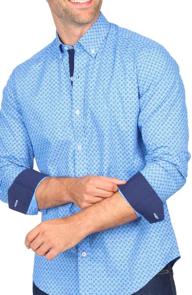 TailorByrd Geo Print Stretch Button-Down Shirt, Alternate, color,