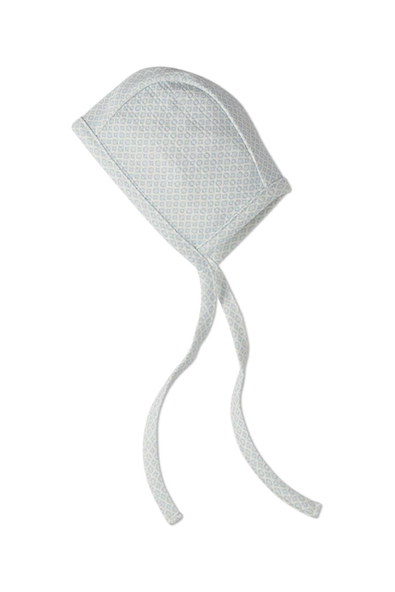 Allover Abstract Print Knit Bonnet, Main, color, Baby Blue