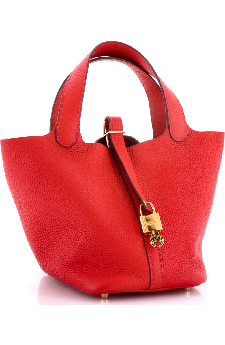 Pre-Owned Hermes Picotin Lock Bag Clemence PM, Alternate, color, Rouge Casaque