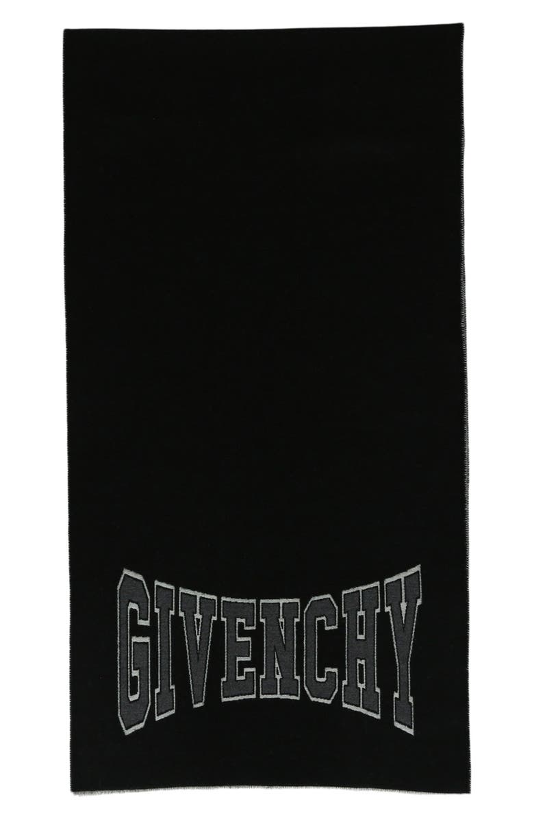 Givenchy Star Logo Wool Blend Scarf, Main, color, Black Grey