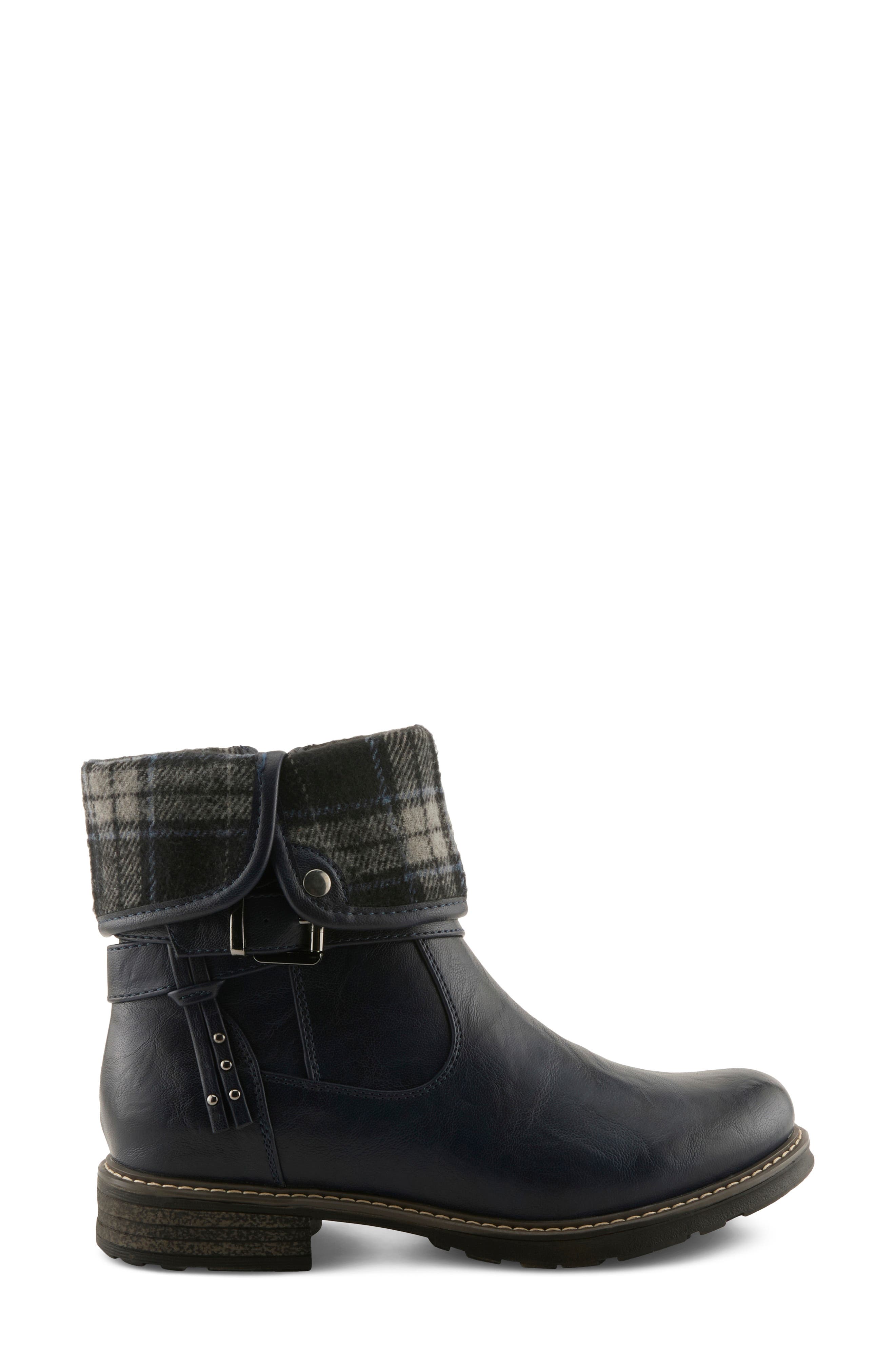 Steppette Faux Leather Bootie, Alternate, color, NAVY MULTI