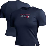 Champion Women's Champion Navy Philadelphia 76ers Soft Touch Fitted Cropped T-Shirt