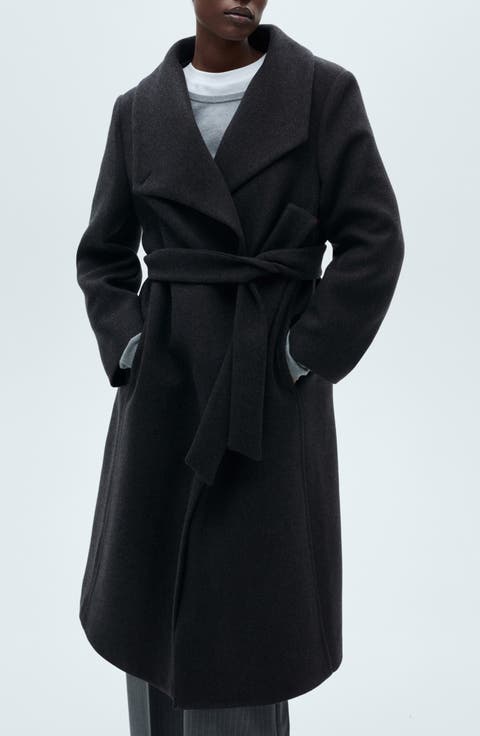 Belted Wool Blend Coat (Regular & Plus)