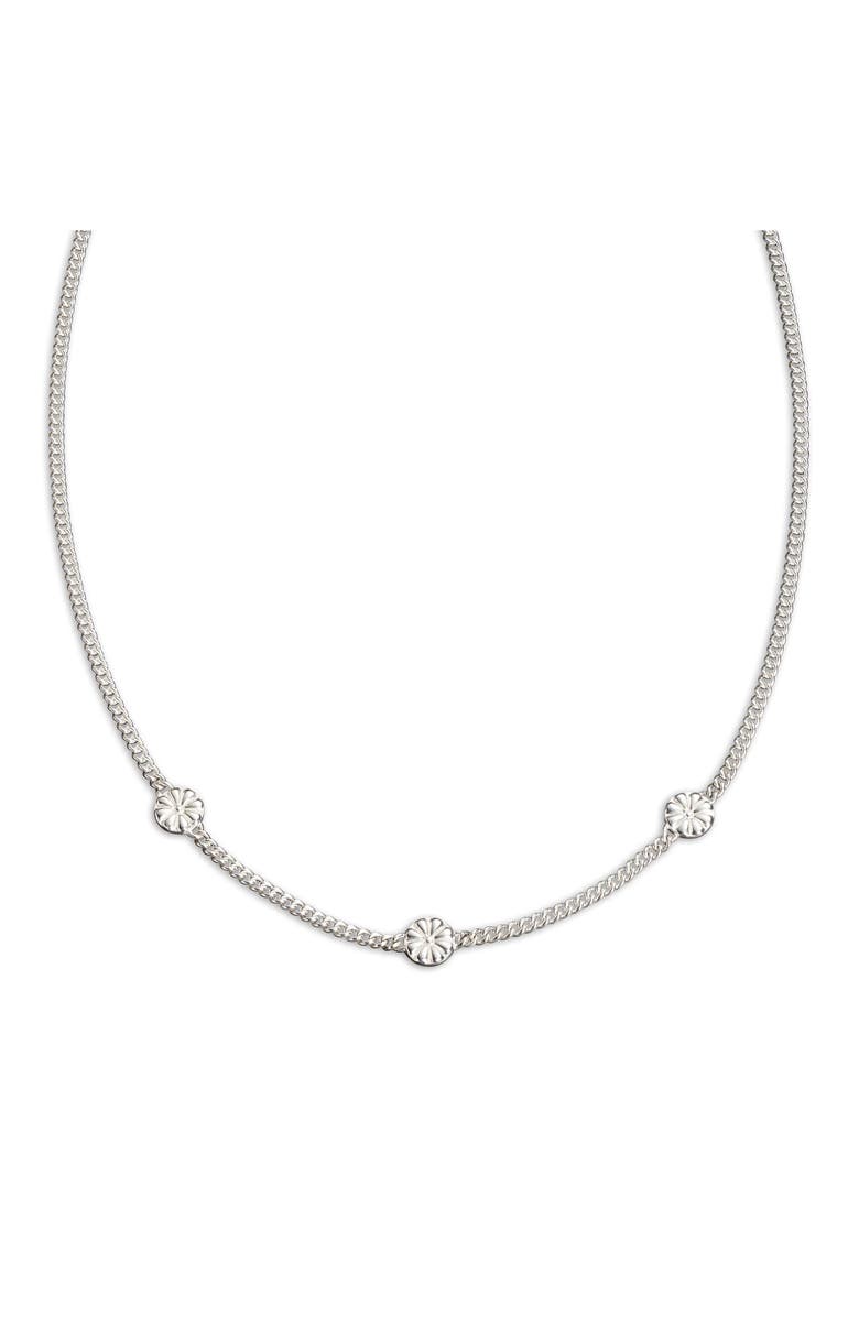 LOUPN Flower Path Necklace, Main, color, Silver