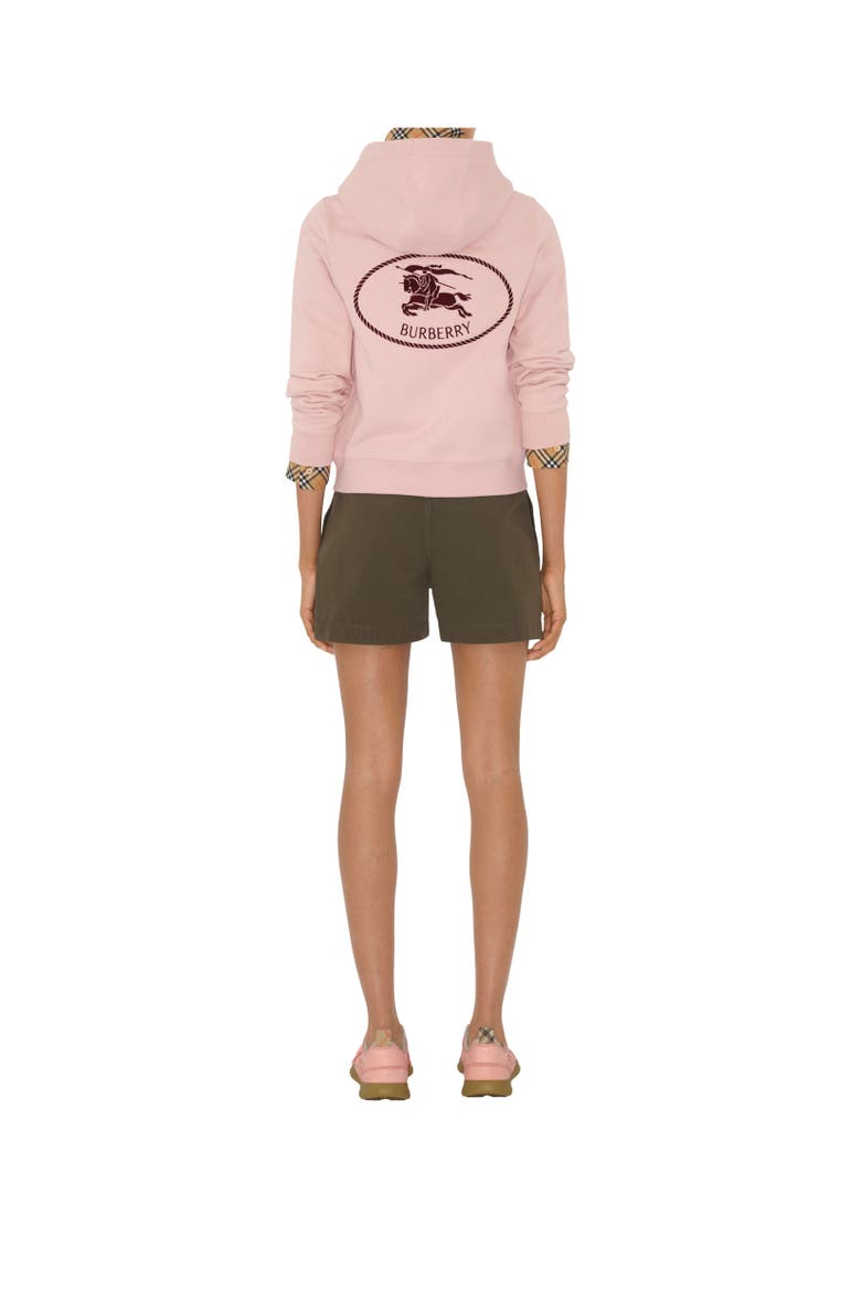Knight Stamp Cotton Zip Hoodie, Alternate, color, Bouquet pink