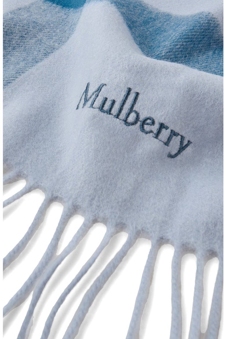 Large Check Merino Wool Scarf, Alternate, color, Poplin Blue-White