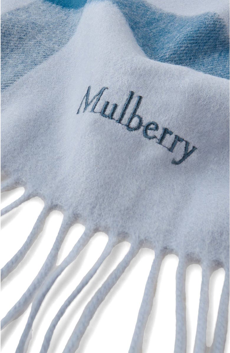 Mulberry Large Check Merino Wool Scarf, Alternate, color,