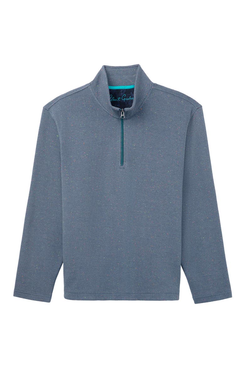 Draycott Quarter Zip Cotton Sweater, Alternate, color, NAVY